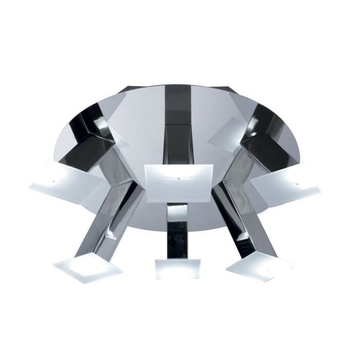 PLAFON WIT 6 LUCES CROMO O NEGRO - LIVING - FB Iluminación