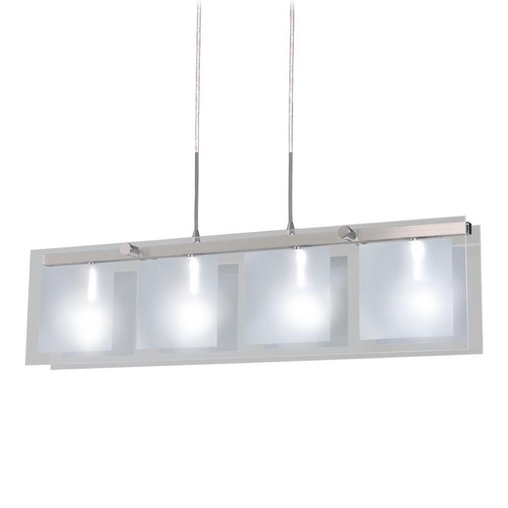 COLGANTE ESCORPIO II 4 LUCES ACERO-PERLADO - COMEDOR - FB Iluminación
