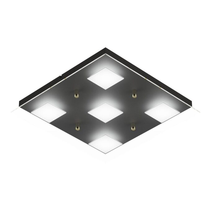 PLAFON BATTI 5 LUCES ACERO O COBRE - COMEDOR - FB Iluminación