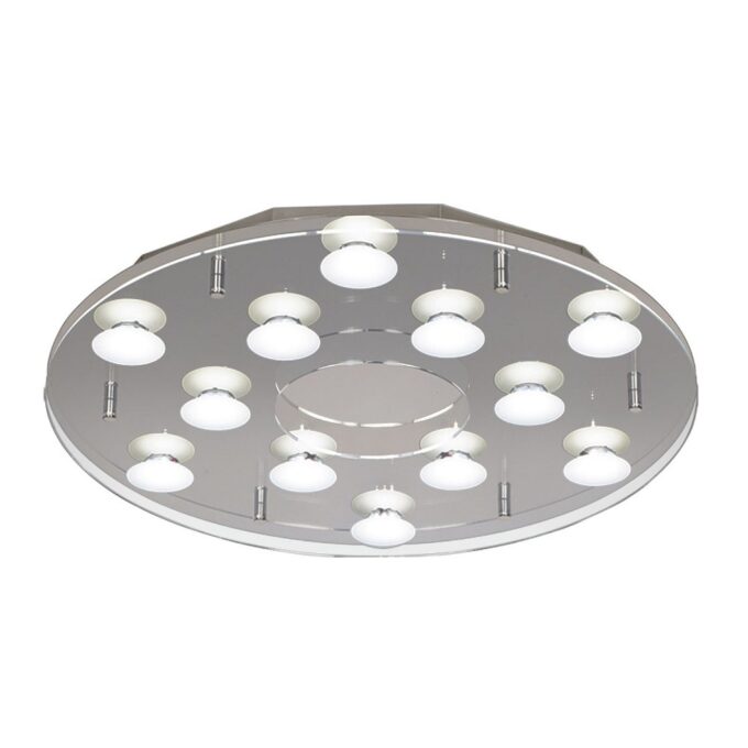 PLAFON CHARLY 12 LUCES CROMO POTENCIA 12x3.9W - LIVING - FB Iluminación