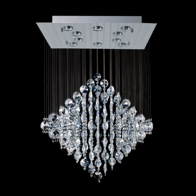 COLGANTE ROMBO SIMPLE 10 LUCES - LIVING - FB Iluminación