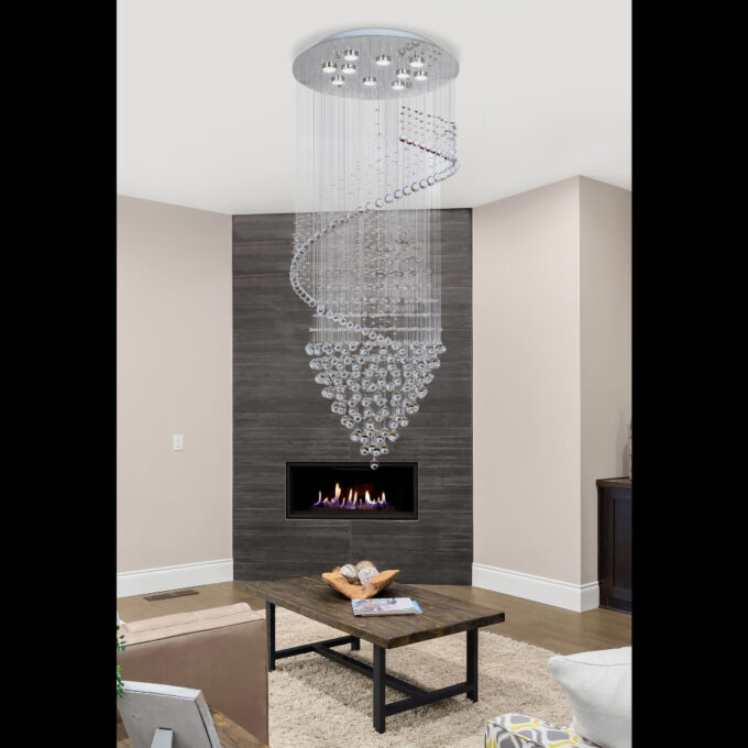 COLGANTE TROMPO PLATINO 10 LUCES - LIVING - FB Iluminación