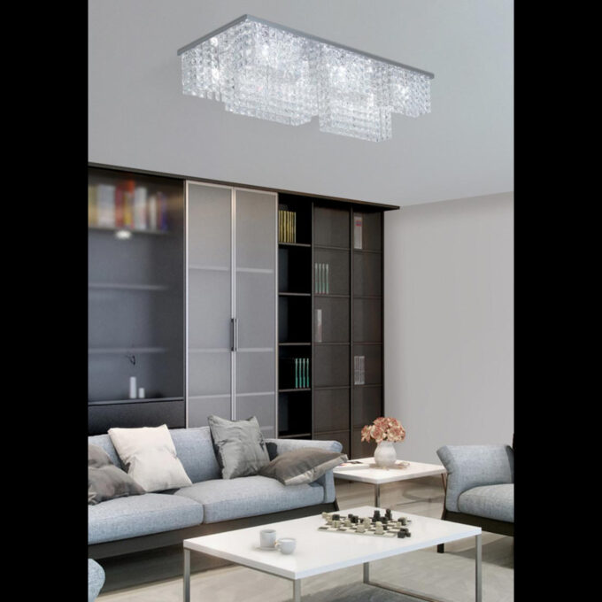 PLAFON RECTANGULO CUBITOS 12 LUCES - LIVING - FB Iluminación