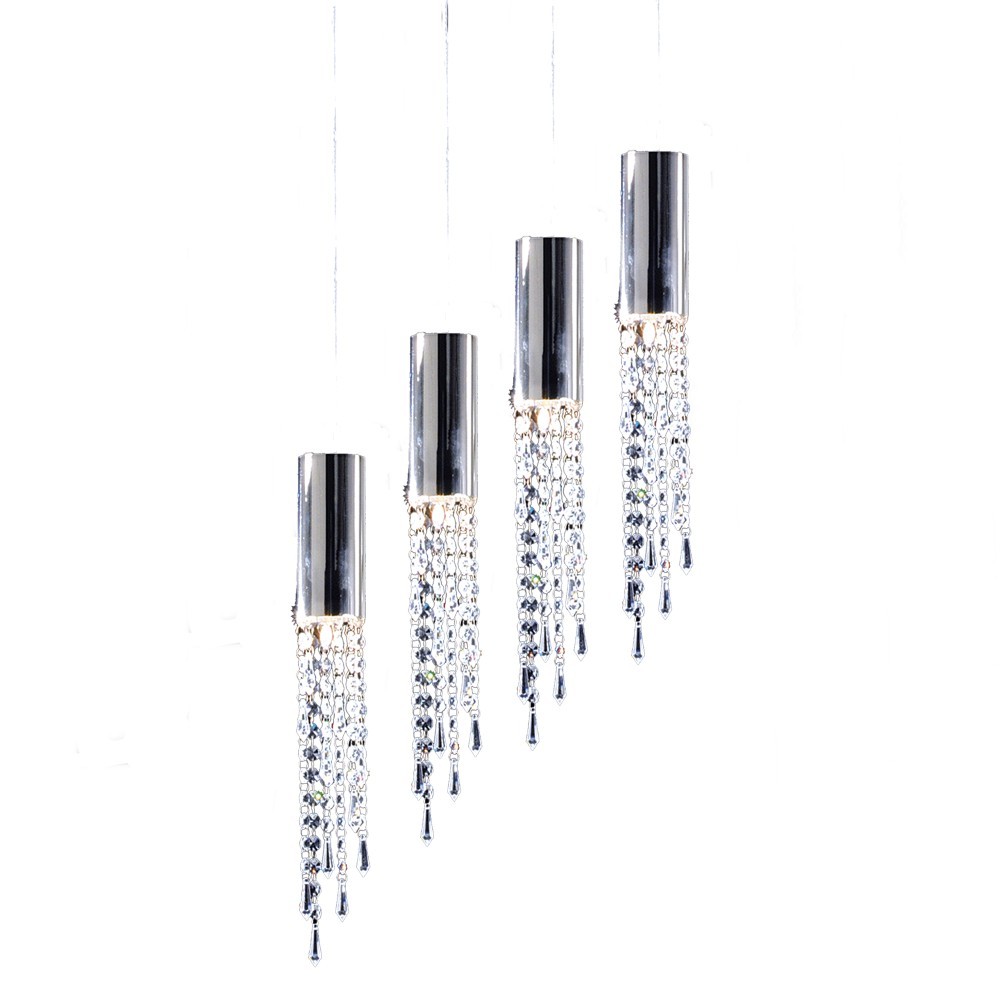 COLGANTE VIENA 4 LUCES CROMO - LIVING - FB Iluminación