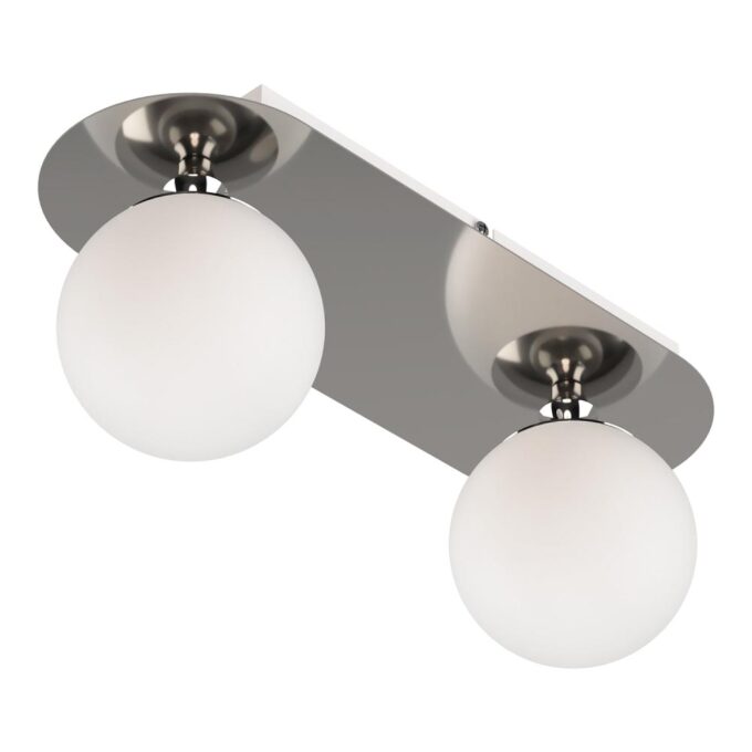 PLAFON RELLEU 2 LUCES CROMO - COCINA - FB Iluminación