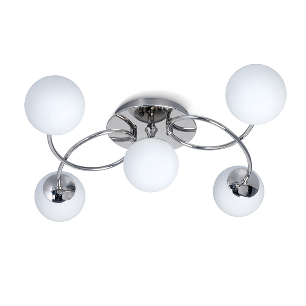 PLAFON RELLEU 5 LUCES CROMO - LIVING - FB Iluminación