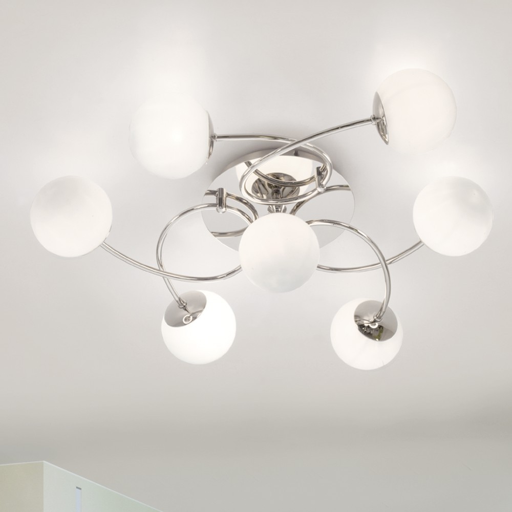 PLAFON RELLEU 7 LUCES CROMO - LIVING - FB Iluminación