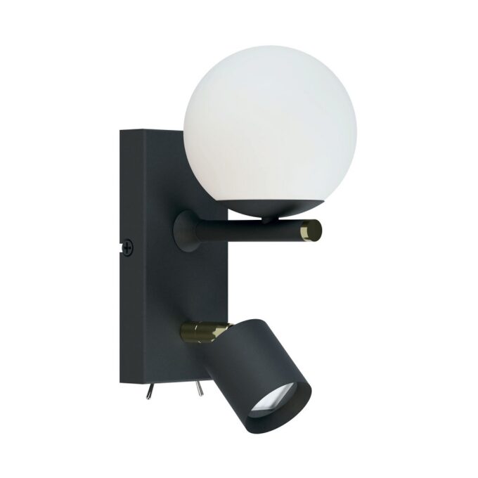 APLIQUE LECTOR RELLEU 2 LUCES BLANCO O NEGRO - DORMITORIO - FB Iluminación