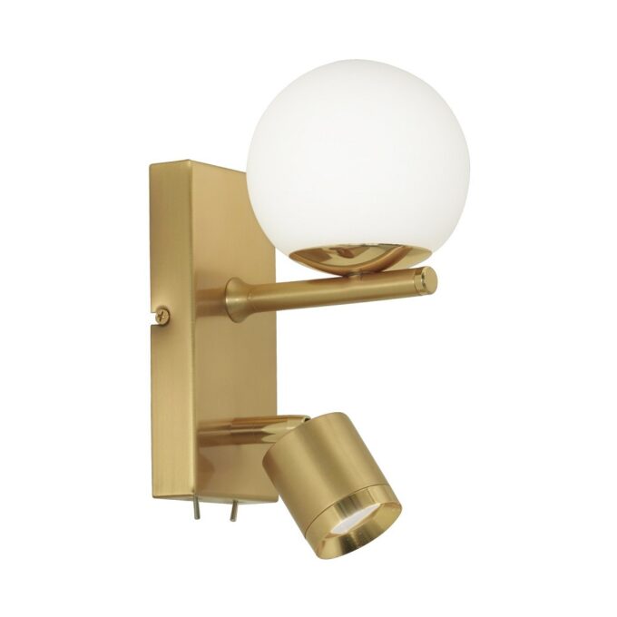 APLIQUE LECTOR RELLEU 2 LUCES ORO MATE - DORMITORIO - FB Iluminación