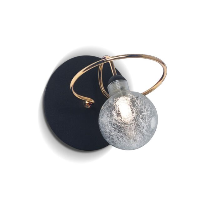 APLIQUE LUCIANA II 1 LUZ CROMO O NEGRO - DORMITORIO - FB Iluminación