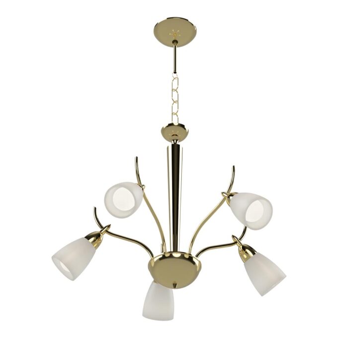 ARAÑA SOL 5 LUCES ORO - DORMITORIO - FB Iluminación