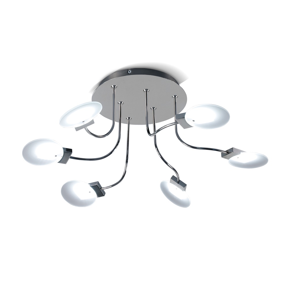 PLAFON MISTERIO 6 LUCES CROMO - LIVING - FB Iluminación