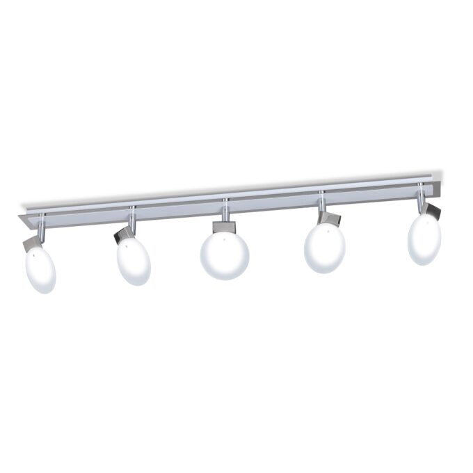 PLAFON MISTERIO 5 LUCES CROMO O BLANCO - LIVING - FB Iluminación