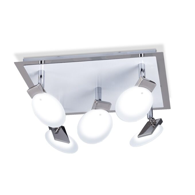 PLAFON MISTERIO 5 LUCES CROMO O BLANCO - LIVING - FB Iluminación