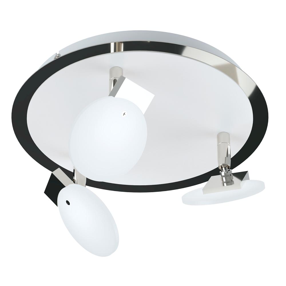 PLAFON MISTERIO 3 LUCES CROMO O BLANCO - DORMITORIO - FB Iluminación