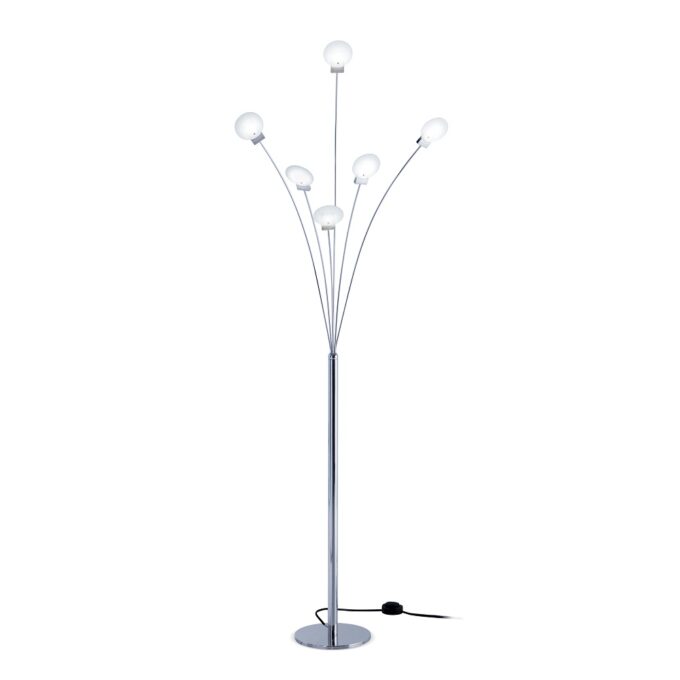 LAMPARA DE PIE MISTERIO 6 LUCES CROMO - LIVING - FB Iluminación