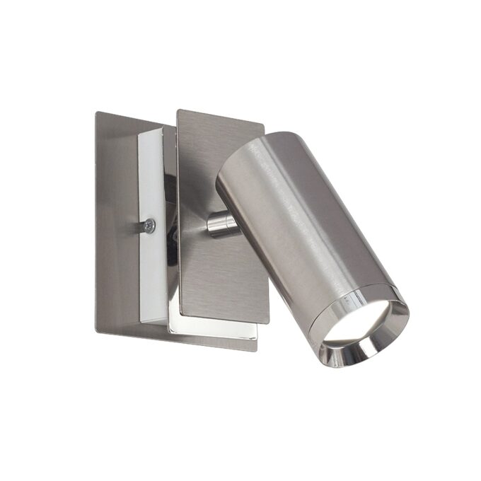 APLIQUE NACHOS 1 LUZ ACERO - DORMITORIO - FB Iluminación