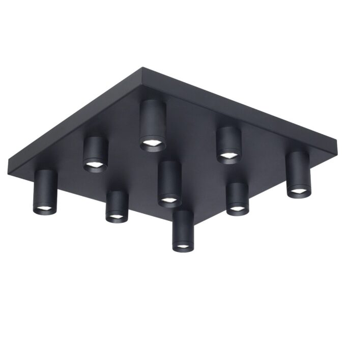 PLAFON NACHOS 4 9 LUCES BLANCO O NEGRO - LIVING - FB Iluminación