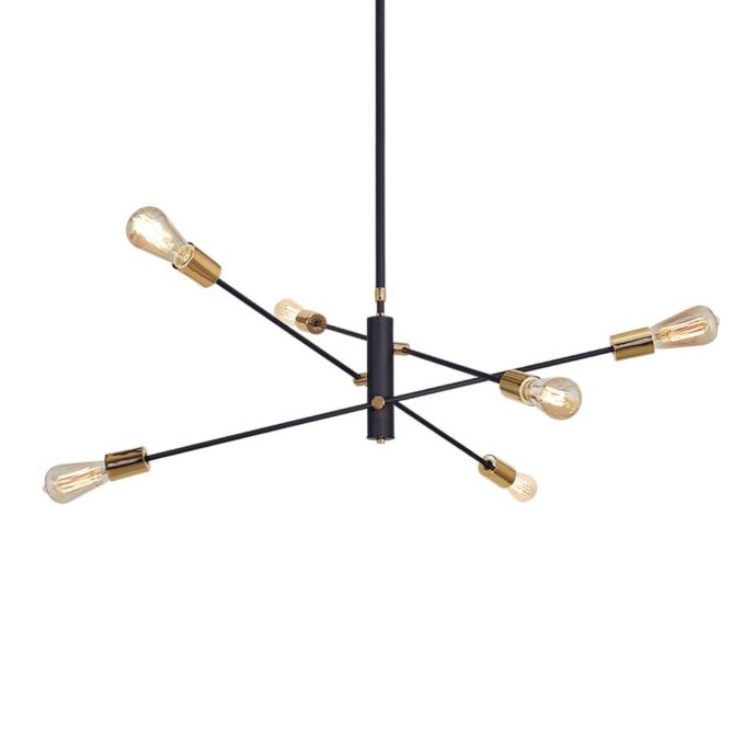 ARAÑA VINTAGE 6 LUCES CROMO - LIVING - FB Iluminación