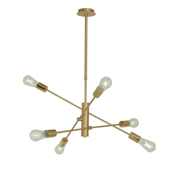 ARAÑA VINTAGE 6 LUCES ORO MATE - LIVING - FB Iluminación