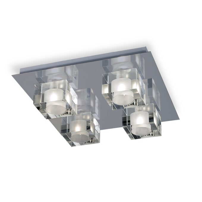 PLAFON DELTA III 4 LUCES CROMO - LIVING - FB Iluminación