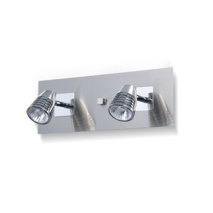 APLIQUE COBRA II 2 LUCES ACERO - LIVING - FB Iluminación
