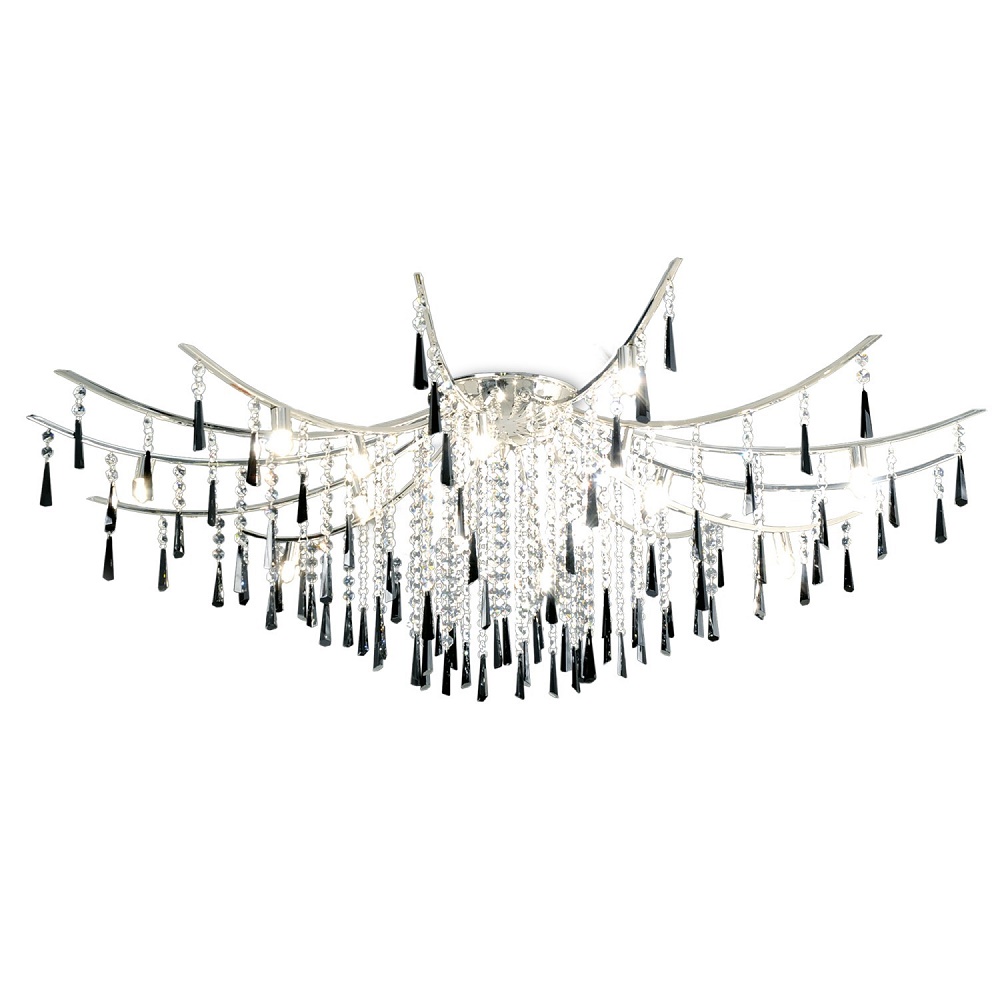 PLAFON SALOME 14 LUCES CROMO / ORO - LIVING - FB Iluminación