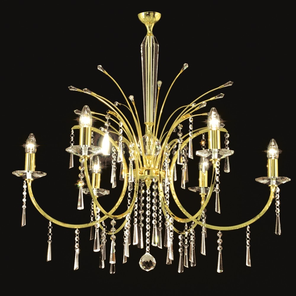 ARAÑA REINA 6 LUCES CROMO, ORO O NEGRO - LIVING - FB Iluminación