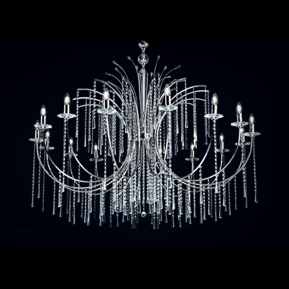 ARAÑA REINA 10 LUCES CROMO, ORO O NEGRO - LIVING - FB Iluminación