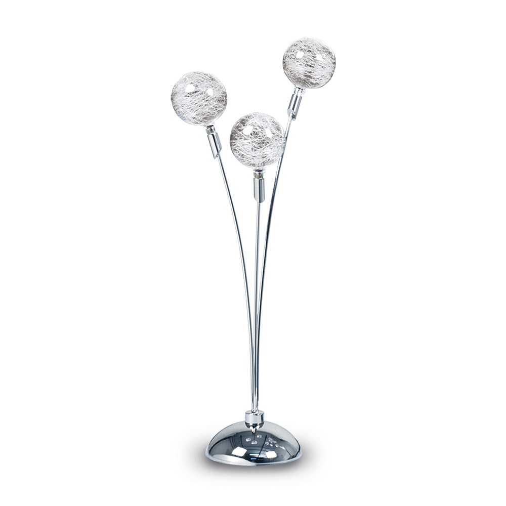 VELADOR LUCIANA 3 LUCES CROMO - DORMITORIO - FB Iluminación