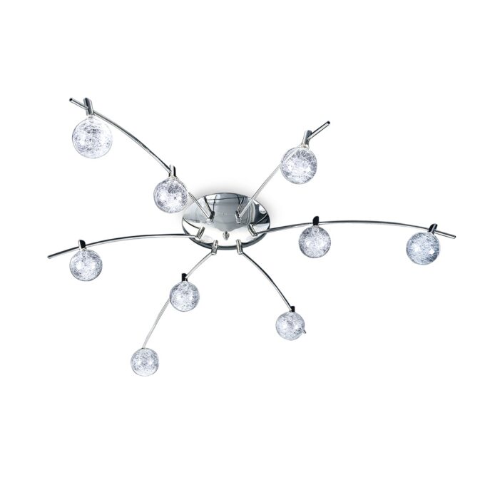 PLAFON LUCIANA 9 LUCES CROMO - LIVING - FB Iluminación