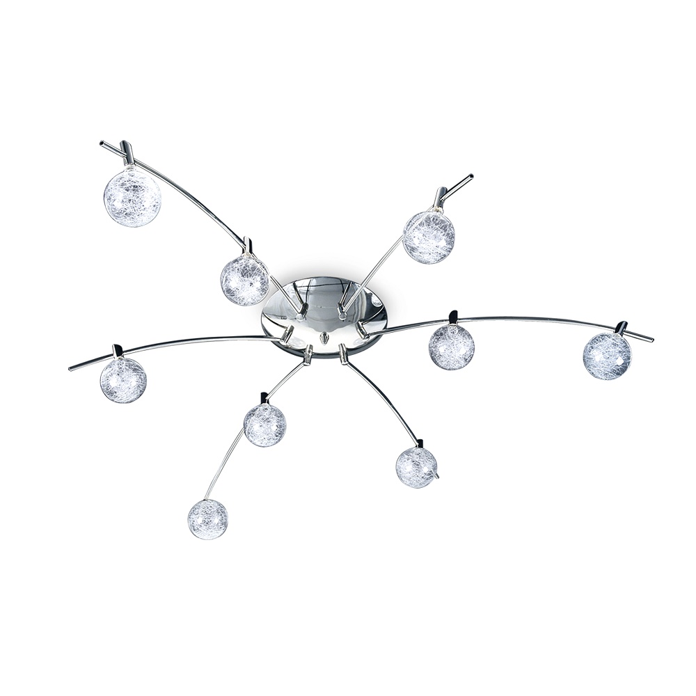 PLAFON LUCIANA 9 LUCES CROMO - LIVING - FB Iluminación