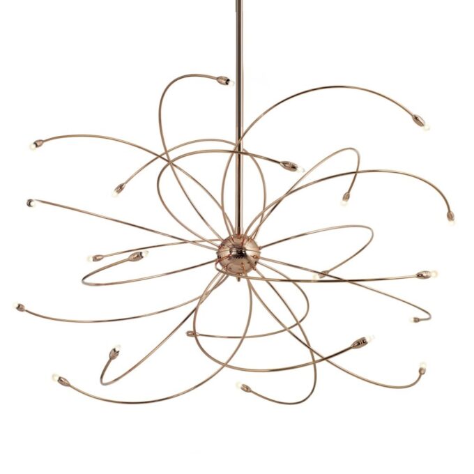 ARAÑA GALAXIA II 20 LUCES CROMO / COBRE - LIVING - FB Iluminación