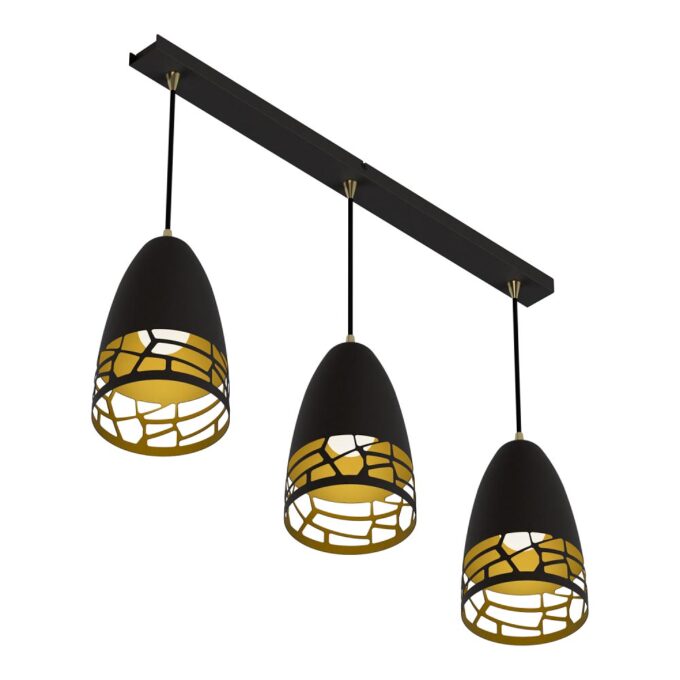 COLGANTE BALI 3 LUCES BLANCO O NEGRO - COCINA - FB Iluminación