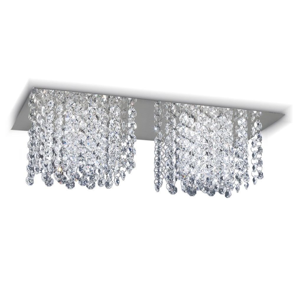 PLAFON TINA 2 LUCES CROMO - LIVING - FB Iluminación