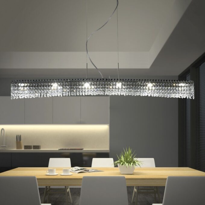 COLGANTE PATAGONIA 6 LUCES CROMO POTENCIA 6x6.8W - LIVING - FB Iluminación