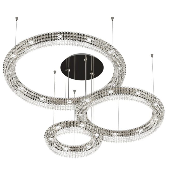 COLGANTE PATAGONIA 27 LUCES CROMO POTENCIA 27x3.4W - LIVING - FB Iluminación