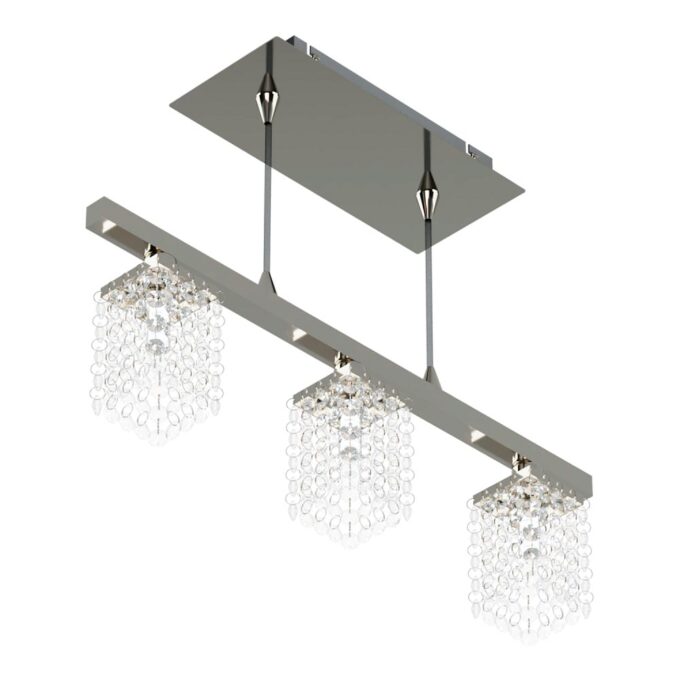 COLGANTE PYTON 3 LUCES CROMO - LIVING - FB Iluminación