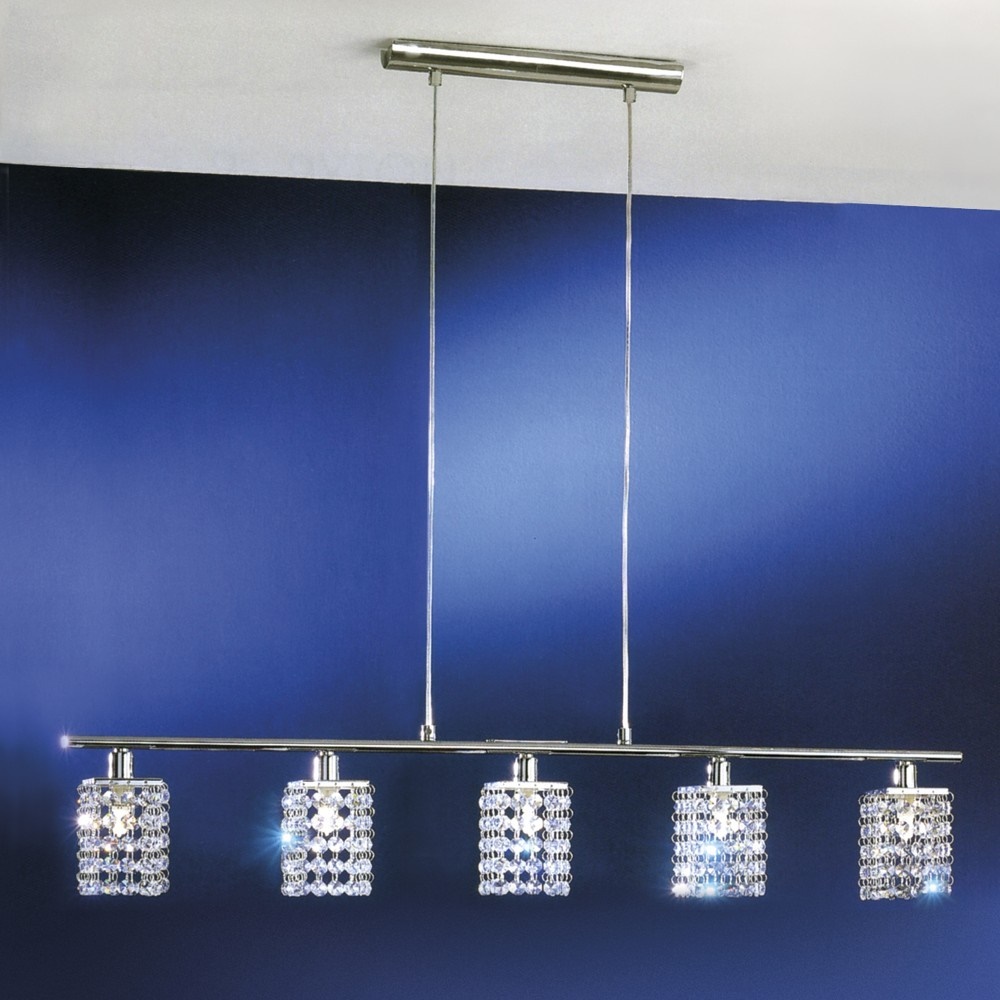 COLGANTE PYTON 5 LUCES CROMO - LIVING - FB Iluminación