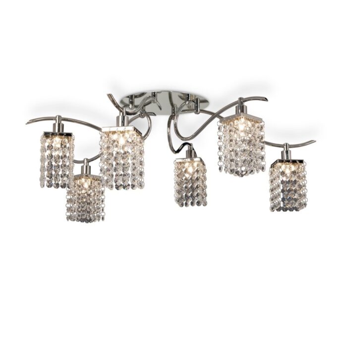 PLAFON PYTON 6 LUCES CROMO - LIVING - FB Iluminación