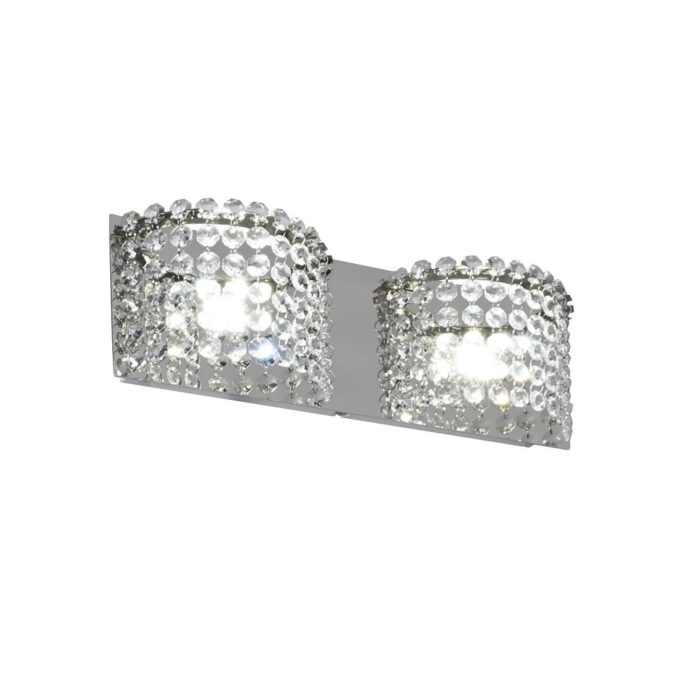 APLIQUE PATAGONIA 2 LUCES CROMO POTENCIA 2x6.8W - LIVING - FB Iluminación