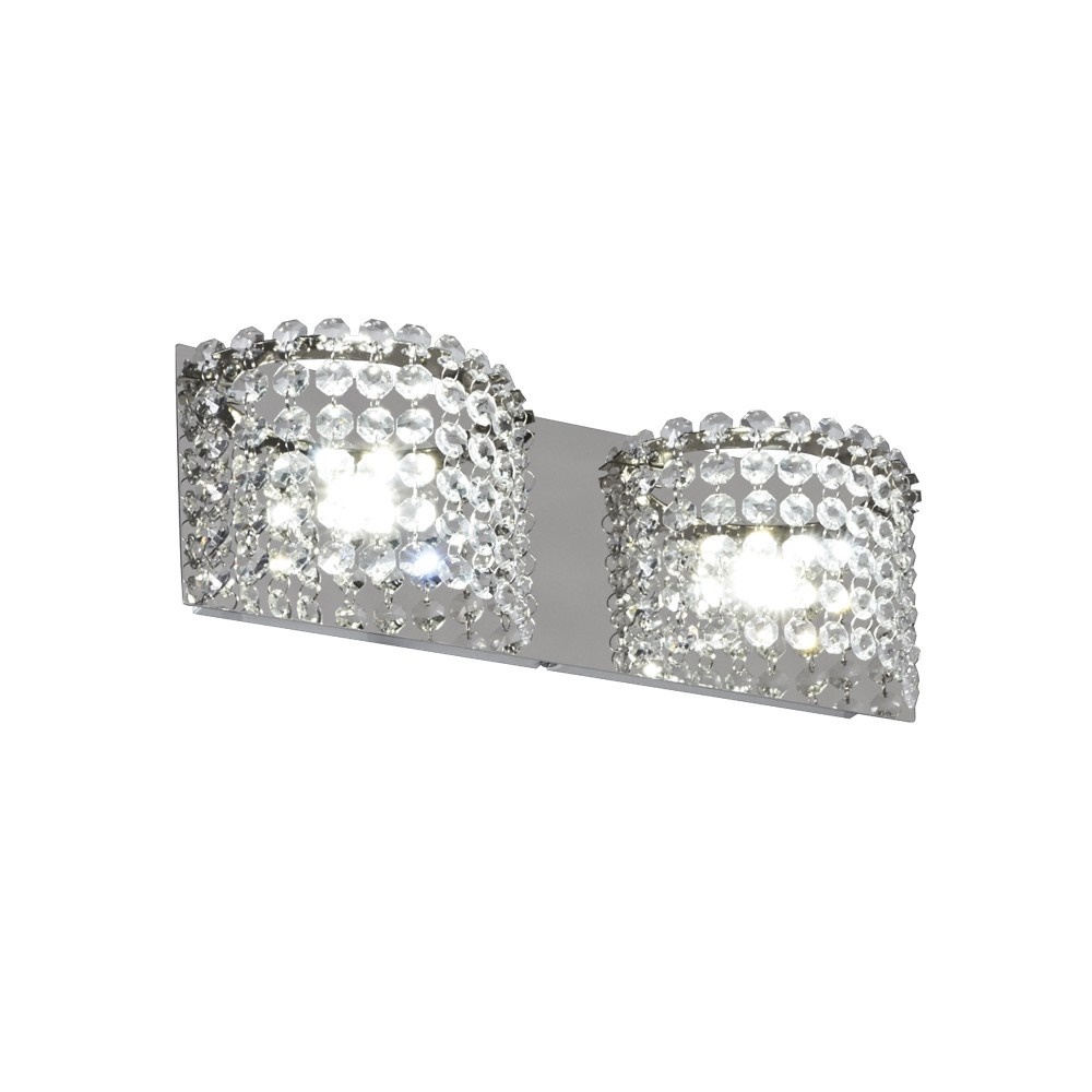 APLIQUE PATAGONIA 2 LUCES CROMO POTENCIA 2x6.8W - LIVING - FB Iluminación