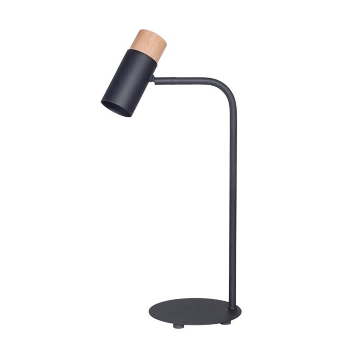 VELADOR FLAMENCO 1 LUZ MADERA NEGRO / BLANCO - DORMITORIO - FB Iluminación