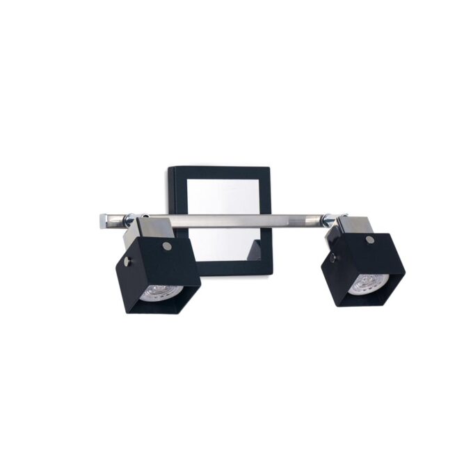 SISTEMA GILI 2 LUCES NEGRO CROMO - TOLIETTE - FB Iluminación