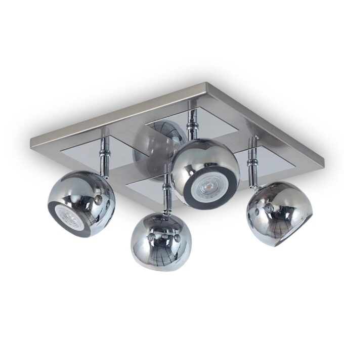 PLAFON HARRY 4 LUCES PLATIL CROMO - COCINA - FB Iluminación