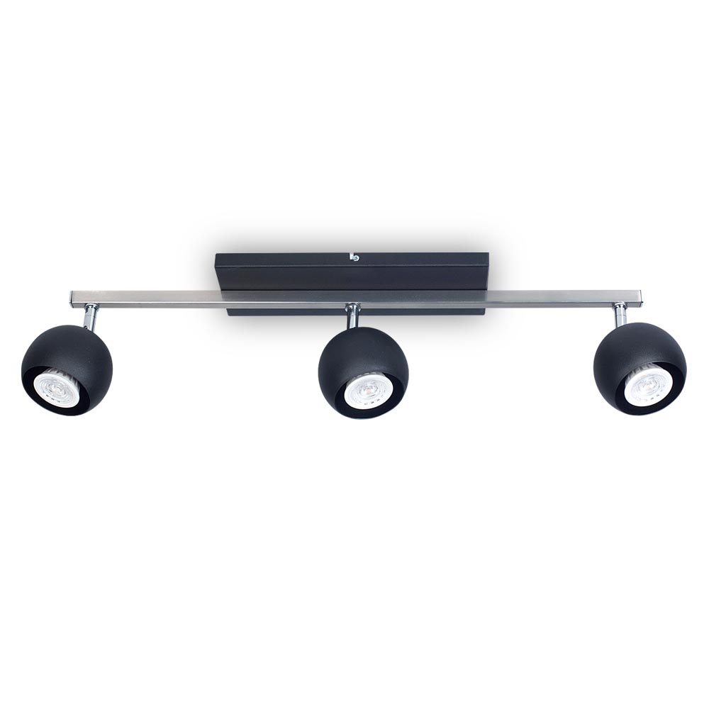 SISTEMA HARRY 3 LUCES NEGRO MICROTEXTURADO - LIVING - FB Iluminación
