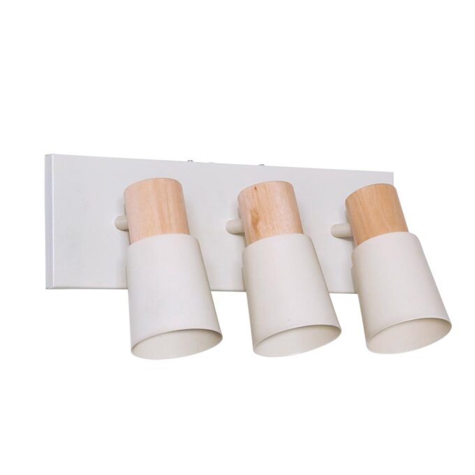 APLIQUE PARED ITALIA 3 LUCES MADERA NEGRO / BLANCO - COMEDOR - FB Iluminación