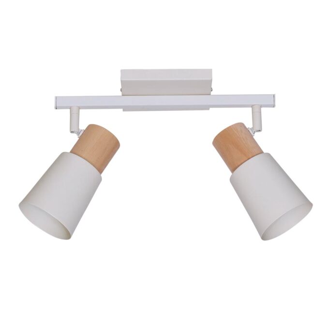 SISTEMA ITALIA 2 LUCES MADERA NEGRO / BLANCO - LIVING - FB Iluminación