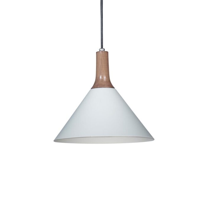 COLGANTE OSAKA 1 LUZ MADERA BLANCO / HAYA - COCINA - FB Iluminación