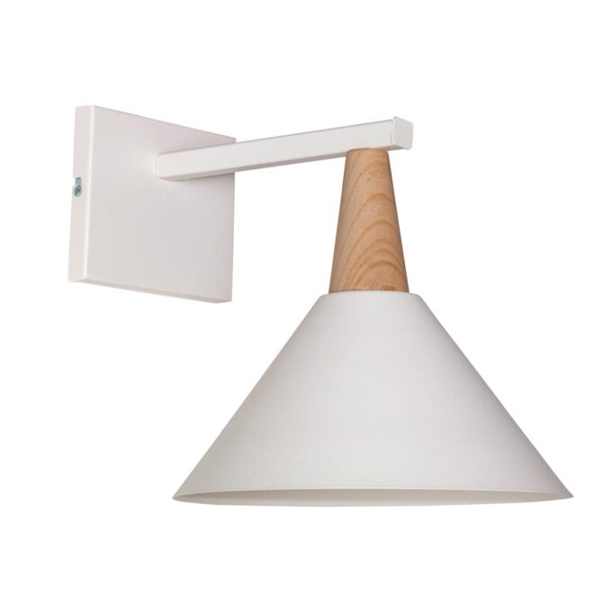 APLIQUE PARED EZE OSAKA 1 LUZ MADERA BLANCO / HAYA - COMEDOR - FB Iluminación